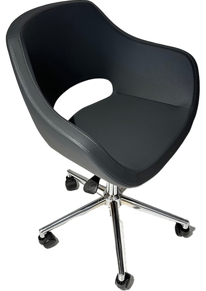 Krom Metal Lüx Yıldız Ayaklı Deri | Ofis, Çocuk Odası Çalışma Sandalyesi (Ayarlanabilir) Monaco fiyatları