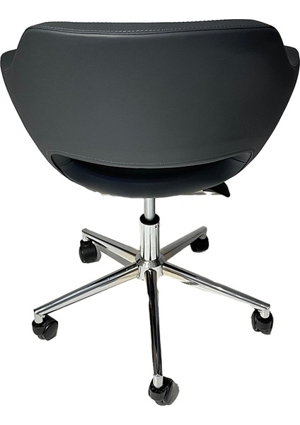 Krom Metal Lüx Yıldız Ayaklı Deri | Ofis, Çocuk Odası Çalışma Sandalyesi (Ayarlanabilir) Monaco fırsatları