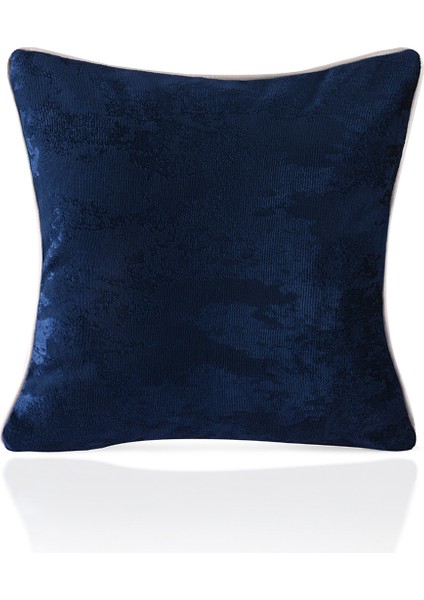 Deri Aplike Balık Tasarımlı Lacivert Kadife Kırlent Kılıfı 43X43CM modelleri