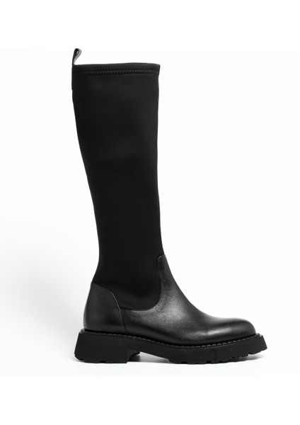 Kadın Çizme GTN-20792 John May Siyah Deri Siyah Strec