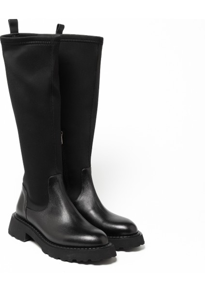 Kadın Çizme GTN-20792 John May Siyah Deri Siyah Strec modelleri