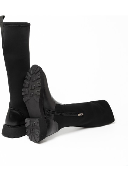 Kadın Çizme GTN-20792 John May Siyah Deri Siyah Strec