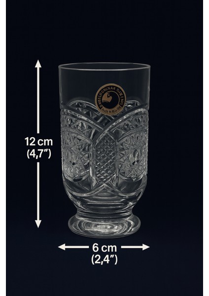 El Yapımı Kristal Bardak Seti - Romb (6'lı 12 Cm) fırsatları
