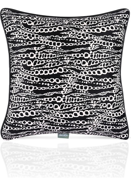 Soyut Zincir Desenli Deri Fitilli Kadife Kırlent Kılıfı 43X43CM fiyatları