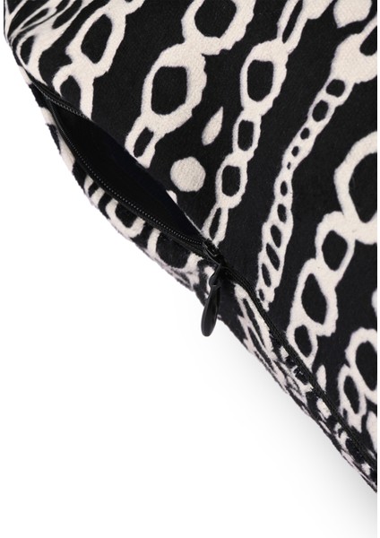 Soyut Zincir Desenli Deri Fitilli Kadife Kırlent Kılıfı 43X43CM modelleri