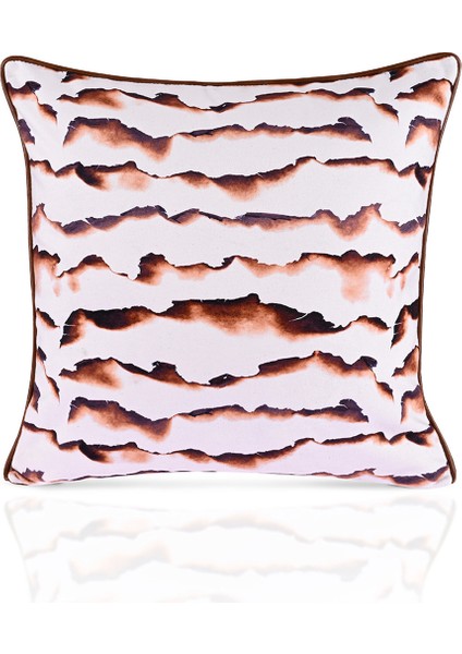 Rustik Kağıt Desenli Deri Fitilli Kadife Kırlent Kılıfı 43X43CM fiyatları