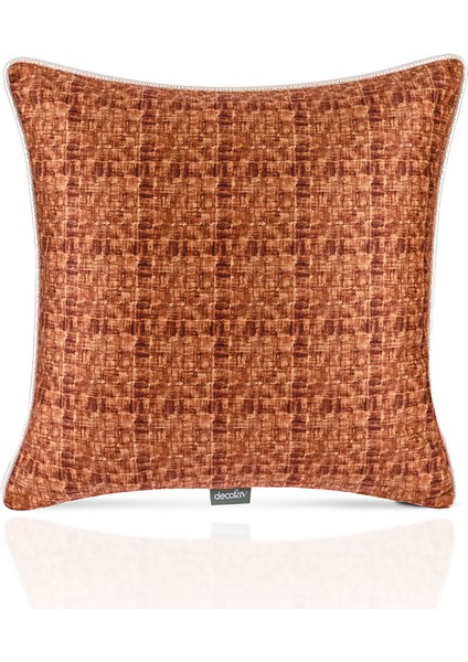 Ahşap Doku Desenli Deri Fitilli Kadife Kırlent Kılıfı 43X43CM fiyatları