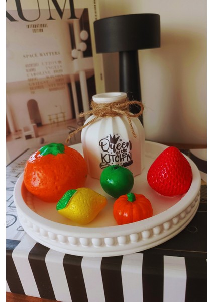 “dekoratif Meyve Biblo Seti & Queen Of The Kitchen Vazo – Yuvarlak Taş Tozu Tabaklı” indirimleri