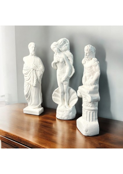 3’lü Yunan Heykel Seti – 13 cm Dekoratif Beton Figür fiyatları