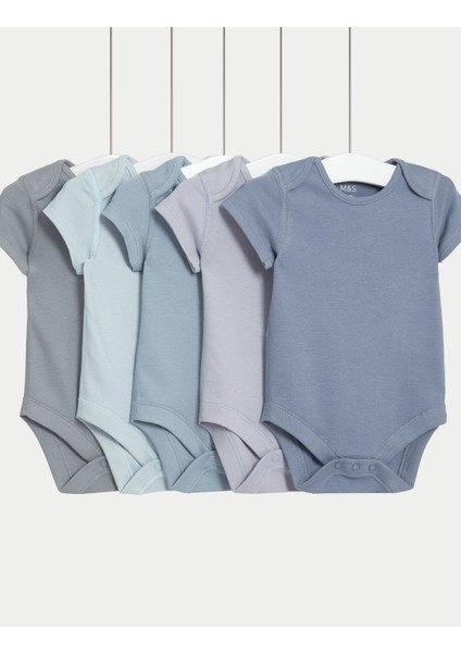 5'li Saf Pamuklu Bodysuit (0-3 Yaş)