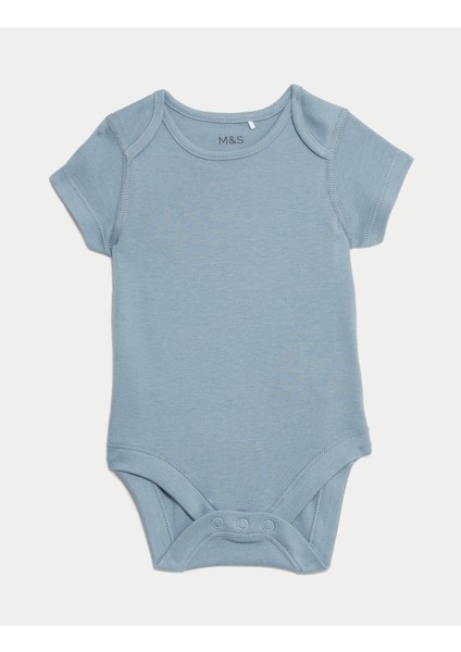 5'li Saf Pamuklu Bodysuit (0-3 Yaş)