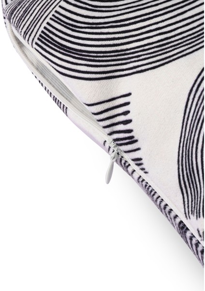 Minimalist Dalga Desenli Deri Fitilli Kadife Kırlent Kılıfı 43X43CM modelleri