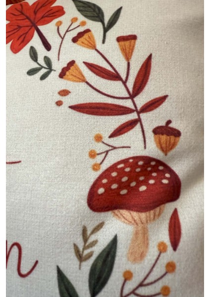 Hello Autumn Saçaklı Sonbahar Kırlent Kılıfı 3D Punch Nakış Efekt Dijital Baskılı 43X43CM fiyatları