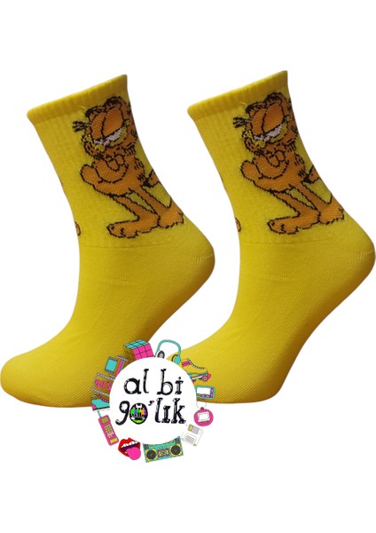 Garfield Karakter Desenli Kolej Çorap 37-43