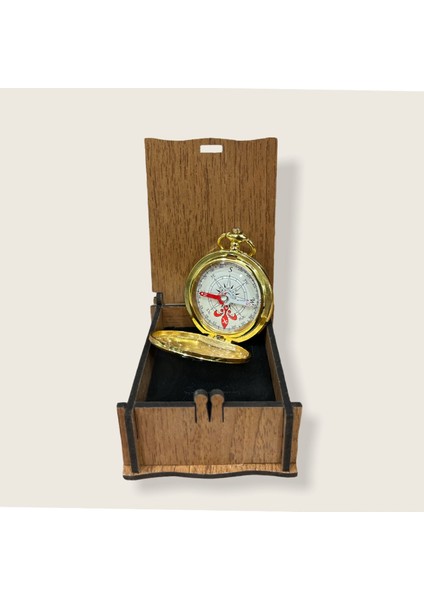 Kişiye Özel Ahşap Kutulu Köstekli Pirinç Pusula modelleri