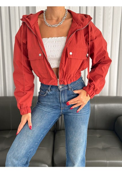 Kadın Kısa Paraşüt Kumaş Astarlı Rüzgarlık Ceket fiyatları