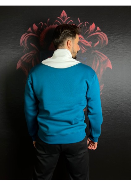 Fermuarlı Baskılı Dik Yaka %100 Pamuk Sweatshirt fırsatları