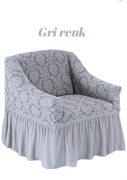 Şal Desen Jakarli Tek Kişilik Koltuk Örtüsü ,berjer Kılıfı Etekli (1 Adet)