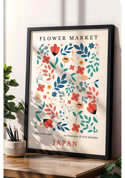 Flower Market Japan Çerçeveli Tablo - Eklektik Tarz Duvar Dekoru fiyatları