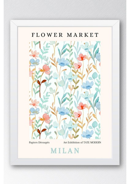 Flower Market Milan Çerçeveli Tablo - Eklektik Tarz Duvar Dekoru