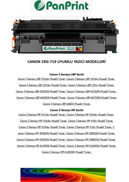 Canon I-Sensys LBP-6680X Muadil Toner 2700 Sf. fiyatları
