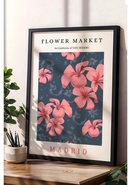 Flower Market Madrid Çerçeveli Tablo - Eklektik Tarz Duvar Dekoru