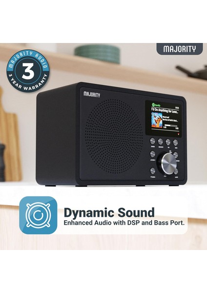 Majorıty Touro Dab+ Internet Radyosu | Bluetooth, Wifi, Spotify Connect, Dsp Hoparlör, Podcast, Uygulama Kontrollü, Mutfak & Ev Dijital Radyo (Siyah) modelleri