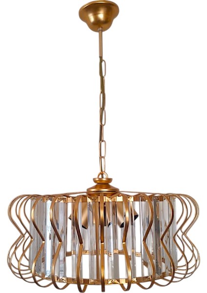 Antik Nehir 3'lü Avize Gold – Altın Renkli, Kristal Tabut Taşlı, Modern fiyatları