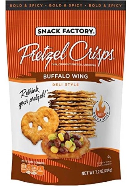 Snack Factory Pretzel Crisps Buffalo Wing Delı Style Cips 204 gr