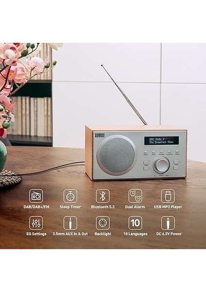 MB420 Dab+/fm Dijital Radyo | Bluetooth, Ahşap Tasarım, 60 Radyo Kanalı, Çift Alarm, Usb/aux Giriş-Çıkış, Hi-Fi 5W Hoparlör, Sleep Timer, LCD Ekranlı Mutfak & Ev Radyosu fiyatları