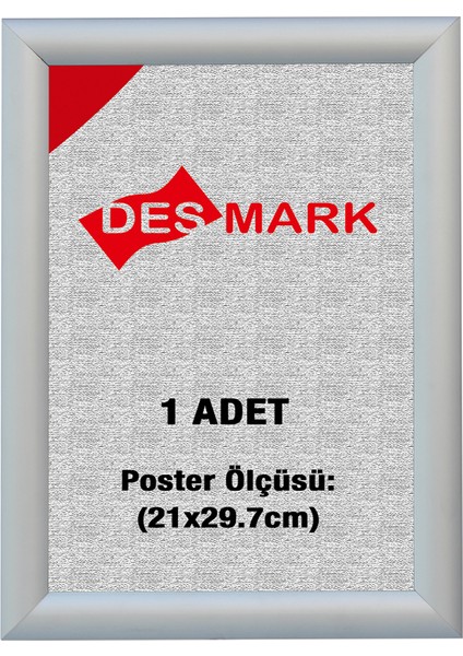 25 mm A4(21X29.7) Gönye Köşe Alüminyum Aç-Kapa Çerçeve – Poster & Afiş Çerçevesi (Gümüş Eloksallı)