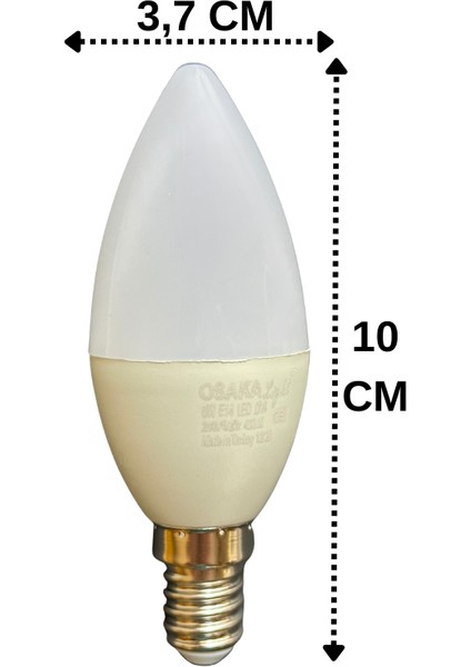 (8 adet) Osaka 6W (50W) Günışığı (4000K) E14 Duylu (Ince Duy) LED Mum Ampul modelleri