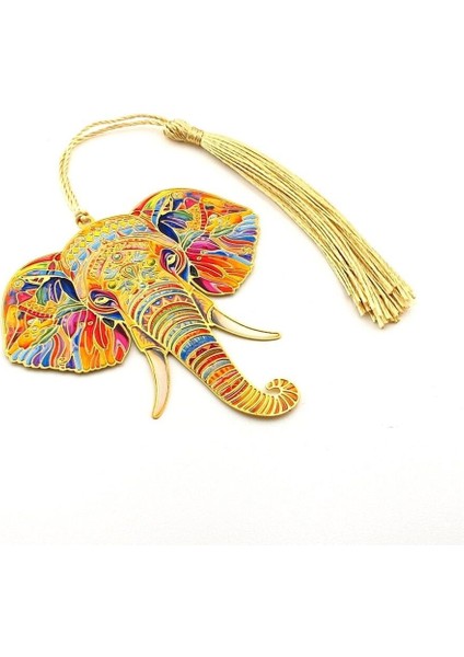 Renkli Fil Şans Tılsımı Kitap Ayracı Metal Ayraç Püsküllü Bookmark AY068 fırsatları