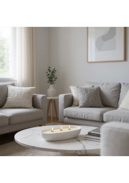 Oval 3 Ahşap Fitilli Soya Mum fiyatları