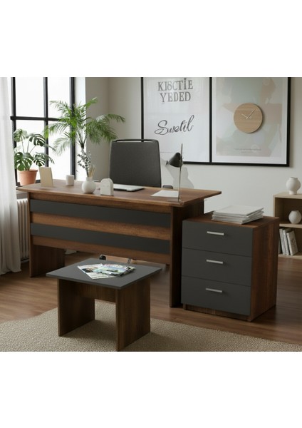 Verona Abc Ofis Büro Masa Takımı Ofis Masası + Keson + Ofis Sehpası