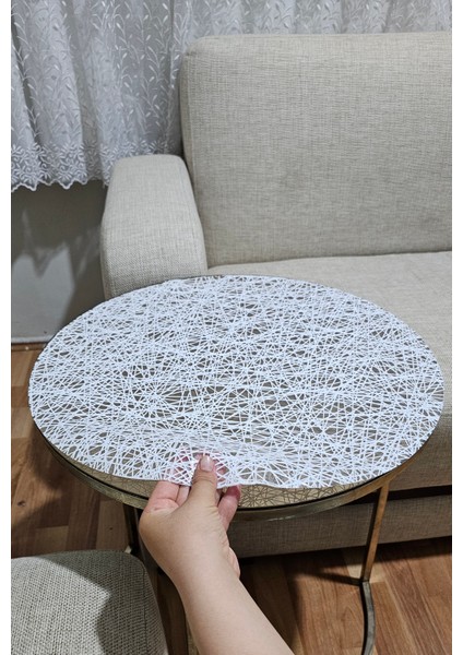 Dekoratif Şık Pvc 3’lü Sehpa Örtüsü Seti Çeyizlik Salon ve Oturma Odası Için Modern Tasarım Takım Silinebilir indirimleri