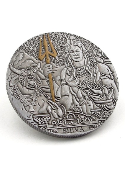 Shiva Antik Mitolojik Kötülüğün Yokedicisi Şans Talih Metal Para CP067