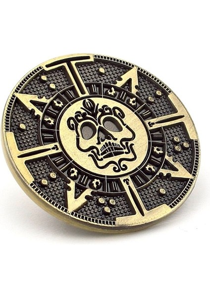 Karayip Korsan Parası Kafatası Anma Koleksiyon Metal Şans Hatıra Parası CP036