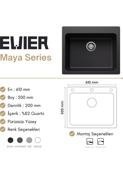 Granit Evye Maya Series Beige I Bej (Krem) (61X50CM) modelleri