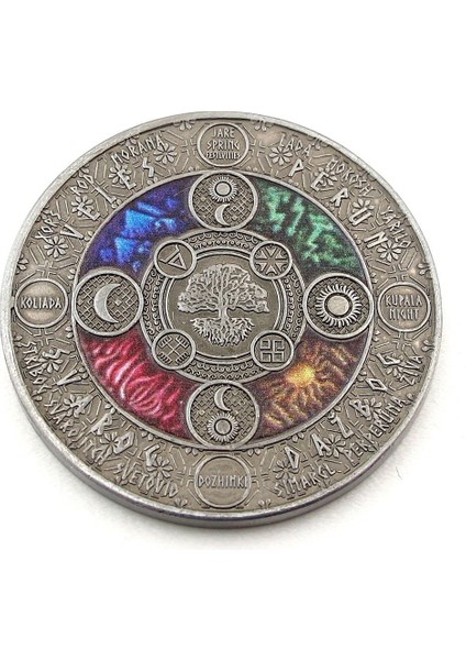 Ygg Drasil Hayat Ağacı Ayın ve Güneşin Evreleri Coin Metal Hatıra Parası CP046 modelleri