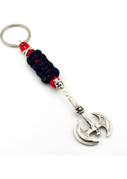 Viking Balta Savaşçı Lacivert Makrome Örgü Metal Uçlu Anahtarlık KC304