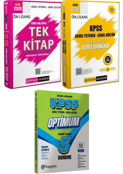2026 Kpss Ön Lisans Konu Soru Tek Kitap - Lisans Optimum 5 Deneme