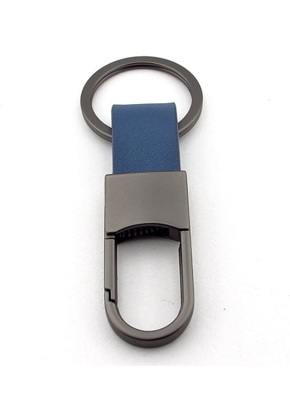 Kanca Hook Tasarım Mavi Deri Antrasit Gri Metal Anahtarlık KC360 fırsatları