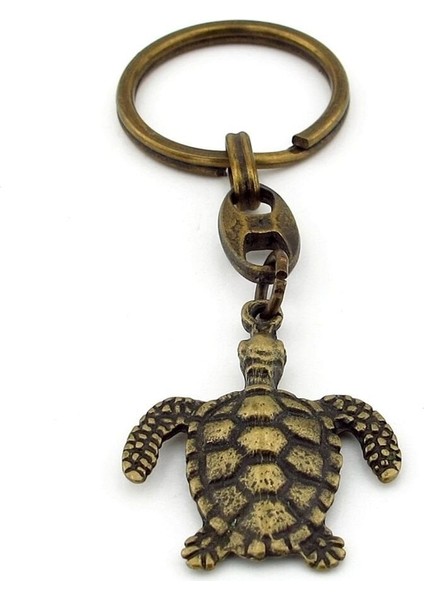 Deniz Kaplumbağası Okyanus Resif Antik Sarı Bronz Metal Anahtarlık KC255 modelleri