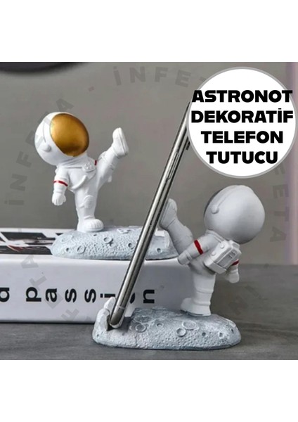 Dekoratif Sevimli Astronot Telefon Tutucu Tablet Standı Telefon Standı 1 Adet