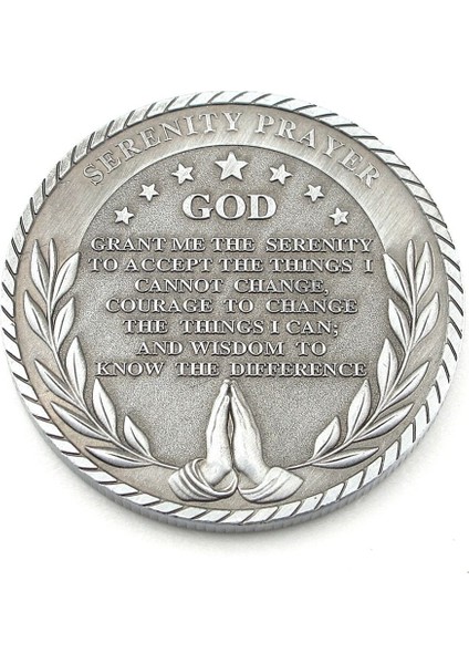 Serenity Huzur Duası Protestan Mistik Kum Saati Şans Metal Hatıra Parası CP057 fırsatları