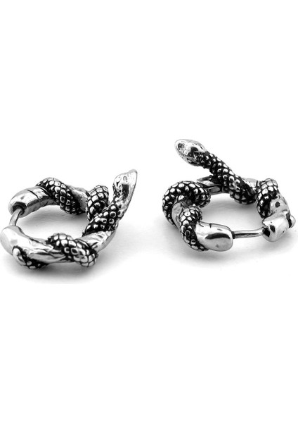 Yılan Sarılı Gotik Tasarım Paslanmaz Çelik Unisex Kadın Erkek Küpe ER194 modelleri