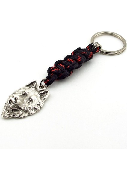 Kurt Suratı Kırmızı Siyah Makrome Örgü Metal Uçlu Anahtarlık KC306 fiyatları