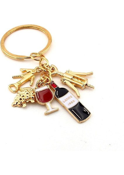 Kırmızı Şarap Kadeh Tirbüşon Üzüm Bağ Anahtarlık Çanta Süsü Charm KC386 fiyatları