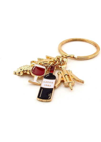 Kırmızı Şarap Kadeh Tirbüşon Üzüm Bağ Anahtarlık Çanta Süsü Charm KC386 modelleri